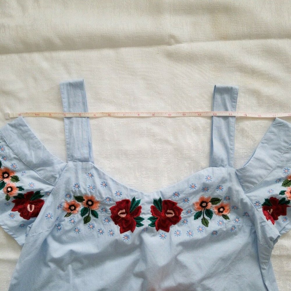 Miami Embroidered Blue Summer Tunic Size XS - Picture 4 of 9